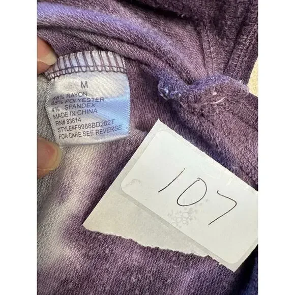 Te Verde Womens Sweatshirt Shirt M Purple Tie Dye Casual Cozy Basic Day Lounge - Picture 7 of 8